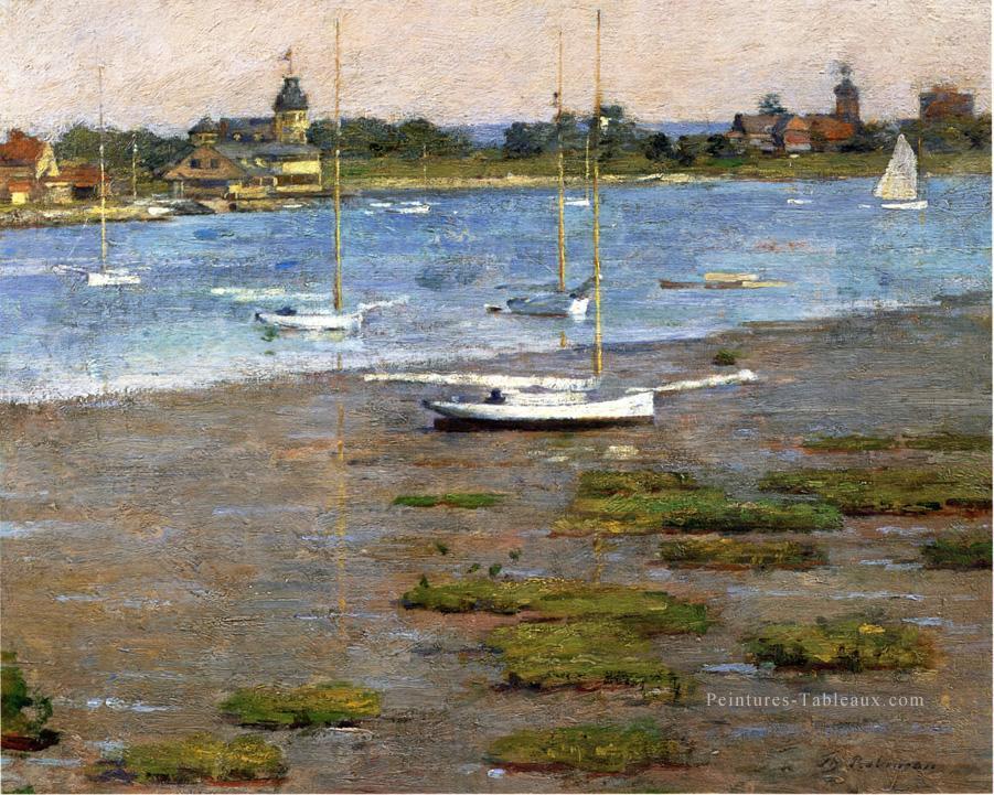 L’Anchorage Cos Cob impressionnisme Bateau Théodore Robinson Paysage Peintures à l'huile